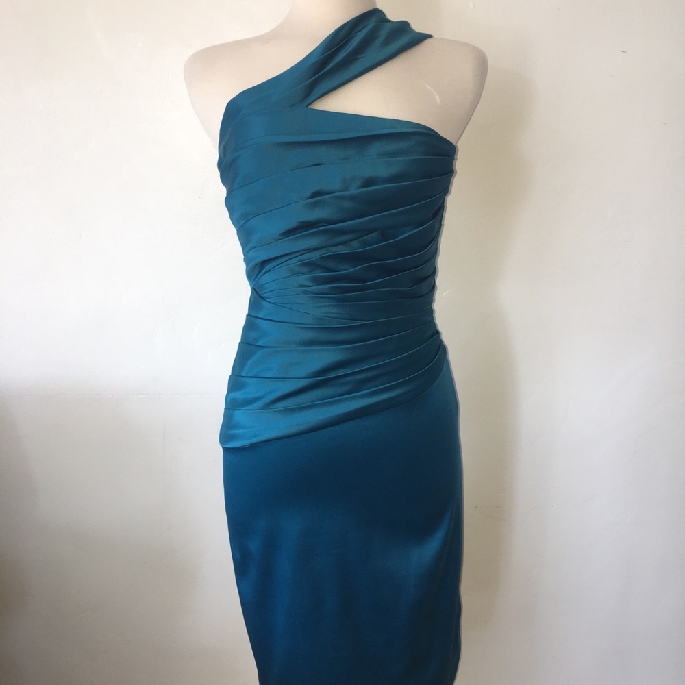 Monique lhuillier Teal Bridesmaids Dress